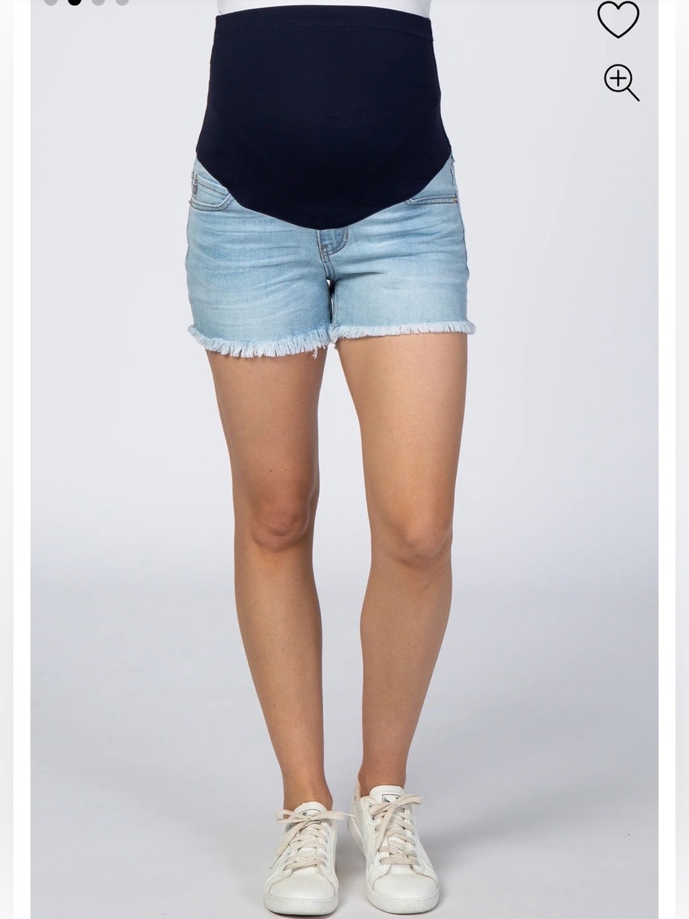 Pinkblush Light Blue Denim Maternity High Waist Shorts